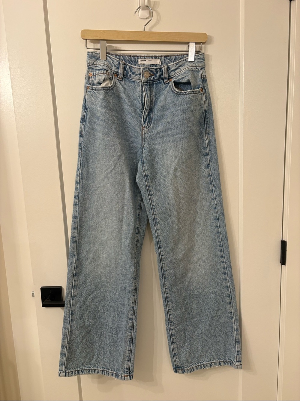 Garage Light Blue Wide-Leg High-Rise Jeans